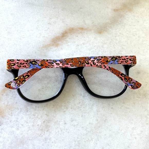 Peepers Jungle Fusion Black Leopard No Correction Blue Light Eyeglasses - Picture 4 of 7